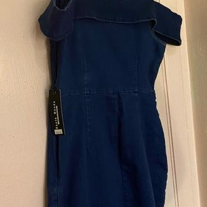 Jean over the shoulder dress brand new